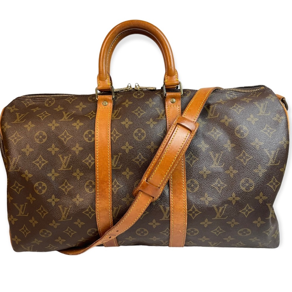 AUTHENTIC LOUIS VUITTON MONOGRAM KEEPALL 45 BANDOULIERE DUFFLE BAG